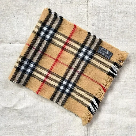 VTG French Burberry Style Scarf - Picture 3 of 4